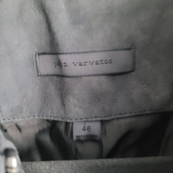 NEW JOHN VARVATOS Men's Suede Leather Jacket in Blue Smoke Size 46 EU - Picture 3 of 7